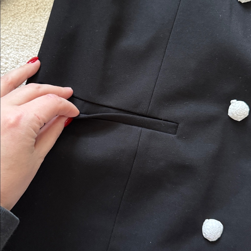 NEW- Good American Ponte Embellished Executive Blazer Minidress - Picture 6 of 16